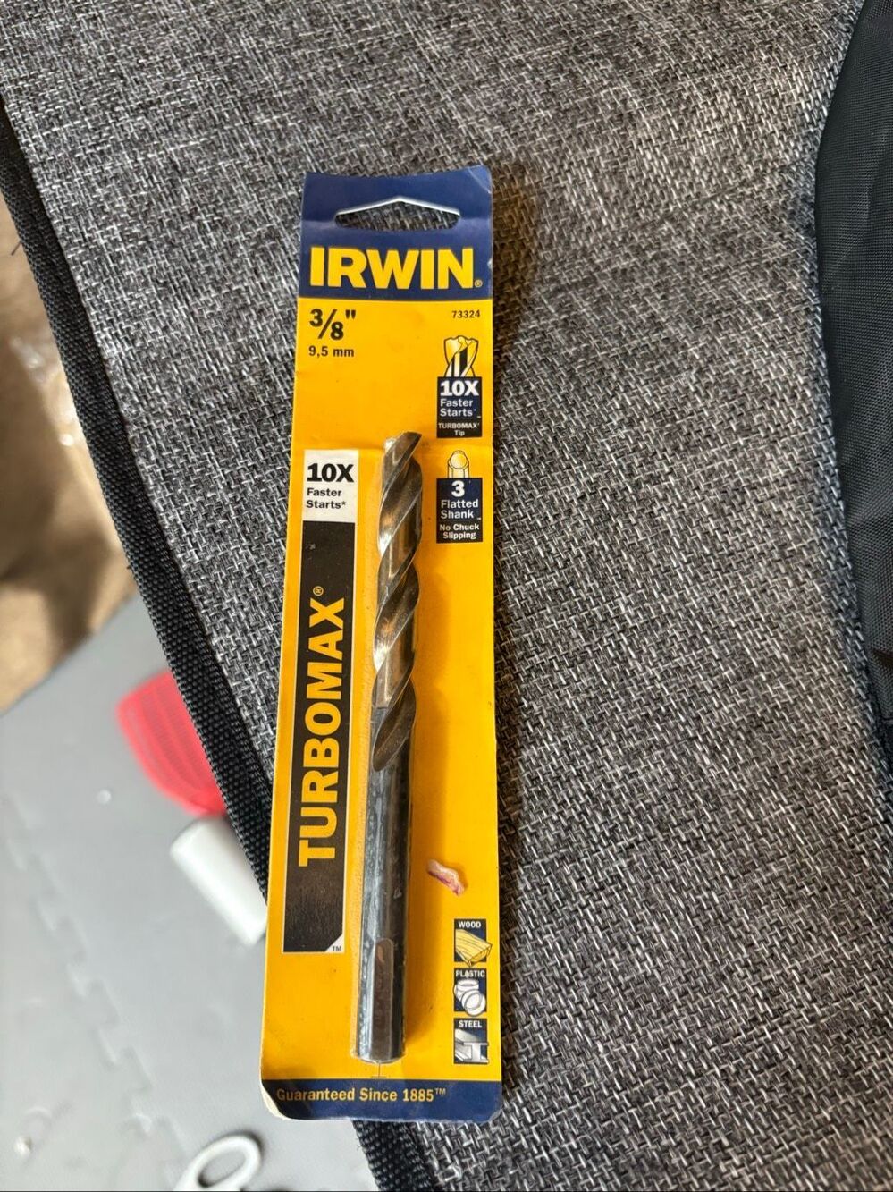 IRWIN TurboMax 3/8” HSS Drill Bit 73324 3-Flat Shank Metal Wood Plastic